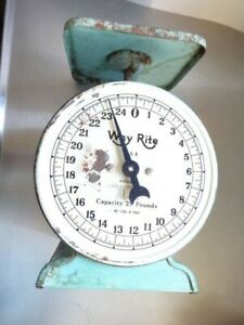 1930 S 1950 S Antique Scale Green Way Rite Grocery Scale Made In Usa
