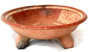 Ancient Pre Columbian Nayarit Culture Tripod Bowl With Coa