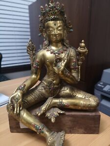 A Rare Chinese Tibetan Gilt Bronze Buddha
