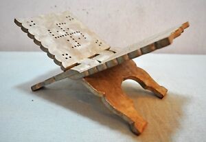 Original Old Antique Hand Crafted Fine Carved Wooden Holy Book Stand