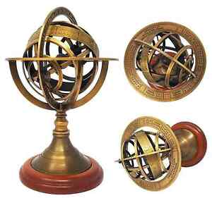 Victorian Brass Armillary Sphere Globe Astrolabe Nautical Victorian Marine Tab