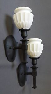 Antique Black Gothic Sconces With Shades