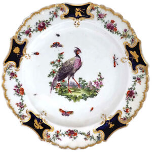 1763 English Chelsea Soft Paste Porcelain Bird Mecklenberg Strelitz Type Plate