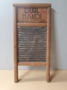 Vintage Columbus Washboard Co Dubl Handi Wood Metal Silks