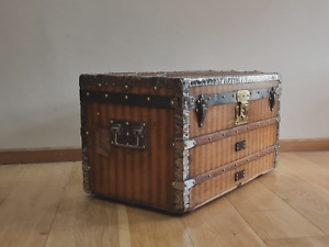 Antique 1870 80s Louis Vuitton Rayee Striped Trunk