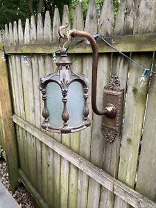 Vintage Goth Church Bronze And Brass Electric Lantern Large French Style