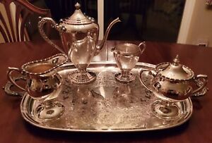 Vintage Silverplate 5 Piece Tea Coffee Service Set