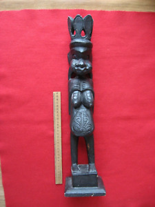 Vintage Big Carved African Figure Made Of Wood Ethnographic Antique