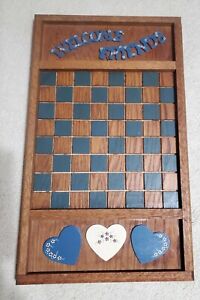 Antique American Primitive Folk Art Wood Checkers Game Board
