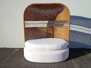 Loveseat Sofa Settee Dome Canopy Porter Chair Peacock Boho Chic Regency Wicker