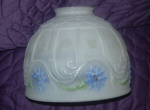 Art Deco Frosted Bridge Lamp Shade Floral Pattern Vintage