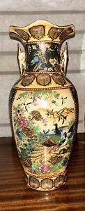 Vintage Royal Satsuma Hand Painted Vase 13 1 2 Stunning Mother S Day