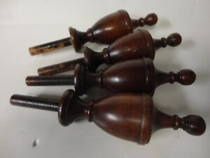 Set Of 4 Dark Wood Finials Old Patina On These Lovely Finials Furniture Clock