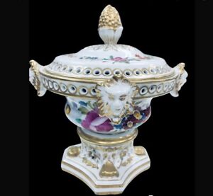 Chelsea House Potpourri Urn 14k Gold Porcelain Unused Rare Rococo Type Design