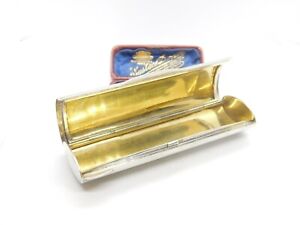 Sterling Silver Curved Snuff Box Or Case Vintage 1994 London Import Gilded