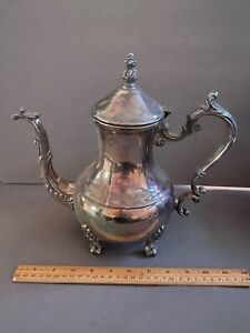 Vtg Art Nouveau Fb Rogers Silver Co 1883 Silverplate Coffee Teapot Hinged Lid