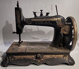 Vintage Rare Ideal Hand Crank Sewing Machine As Found For Restoration