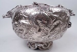 Gorham Bowl Japonesque Centerpiece Yacht Trophy American Sterling Silver 1884