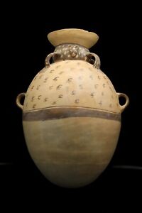 Pre Columbian Pottery Chancay Jaguar Effigy Pottery Storage Vessel