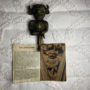 Rare Vintage Gothic Brass Devil Door Knocker Wall Hanging Imp Lincoln Cathedral