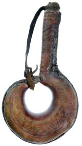 19th Century African Congo Leather Powder Horn 9848