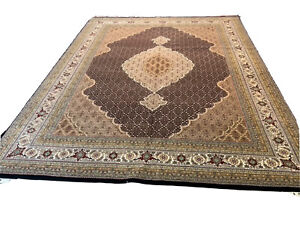 Fine Genuine Hand Knotted Mahi Tabrizz Area Rug Carpet Silk Wool 9 1 X12 1 26