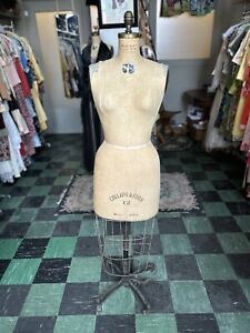 Vintage 1964 Dress Form Mannequin With Cast Iron Full Base