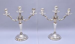 Beautiful Pair Of Solid Silver Candelabra