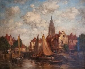 Jacob Maris On The Maas 19thc Fine Signed Antique Oil Painting With Provenance