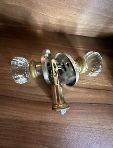 2 One Pair Of Antique Glass Crystal Door Knobs