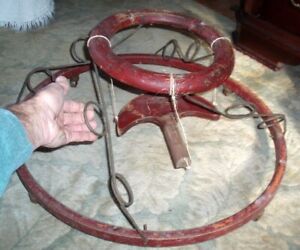Xxxxrare Very Early Primitive Antique Baby Walker Bouncer Toy W Orig Red Paint