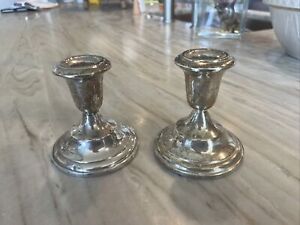 Vintage Sterling Silver Weighted Candlesticks