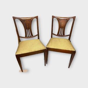 Paine Furniture Vintage English British Imperial Dining Side Chairs Set Of 2 