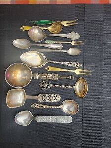 Vintage Sterling Silver And Brass Silverware Set