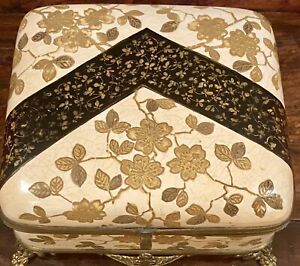 Antique French Enamel Box Japonisme Signed Aesthetic Movement
