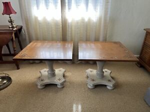 Ethan Allen Hitchcock White Square Pedestal End Tables 1 For 150 Or 2 For 250