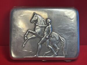 Antique Early 20th C Russian Imperial Repousse Silver Cigarette Case