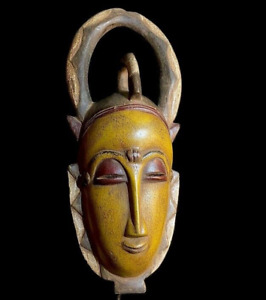 African Guro Mask Wood Tribal Mask Handmade Mask Handmade Vintage 9085