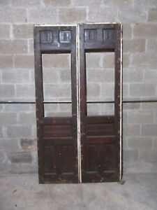  Antique Chestnut Double Entrance French Doors Bent 47 X 88 Salvage