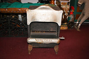 Antique Waterman Gas Stove Heater Metal Country Decor Americana Small Size
