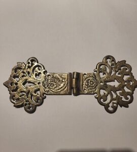 Vintage Asian Victorian Style Chinese D Hinge Solid Brass 6 3 4 X 2 5 8 