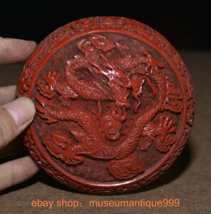 4 Ancient Chinese Wood Lacquerwork Dragon Beast Jewel Casket Jewellery Box