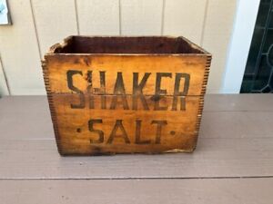 Rare Advertising Wooden Wood Shaker Salt Box 14 1 2 By 12 By 12 
