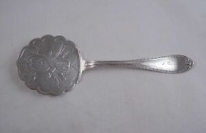 Wood Hughes Coin Silver Bead Pattern Buckwheat Server Engraved Not Sterling