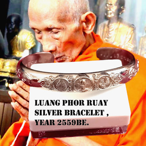 Silver Bracelet Lp Ruay Wat Ta Ko Millionaire S Thai Amulet Bangle Good Fortune