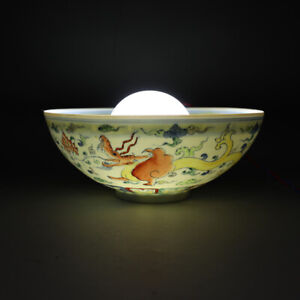 Chinese Porcelain Ming Chenghua Contending Colors Fish Algal Pattern Bowls 11 57