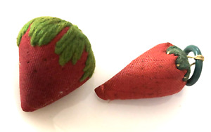 Pair Antique Strawberry Pincushions