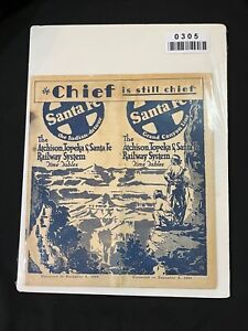 0305 Dec 3rd 1933 The Chief Atchison Topeka And Santa Fe Railroad Time Tables