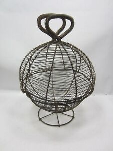 Antique French Wire Egg Basket
