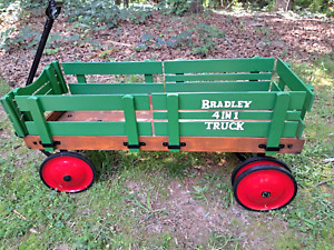 Bradley 4 In 1 Truck Wooden Wagon W Skis Fully Restored Vintage Antique Children